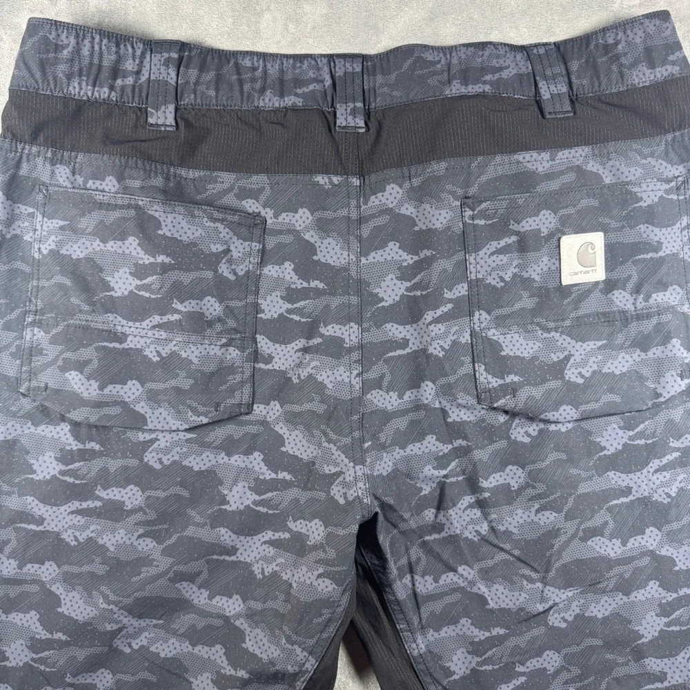 Carhartt LWD Force Mens 40 Shorts Gray Camo Relaxed Fit Rugged Flex Work